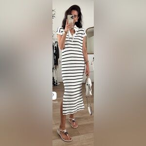 Striped Black and White Knit Dress